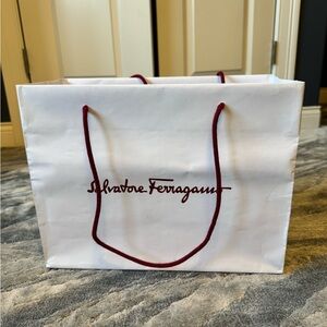 Salvatore Ferragamo White and Red shopping bag
